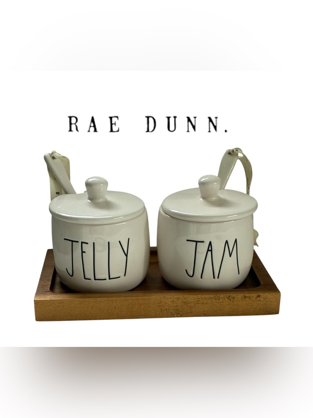 RAE DUNN CERAMIC JAM & JELLY SET SERVING TRAY